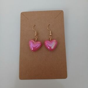 Fashion Jewelry Pink Heart Earrings